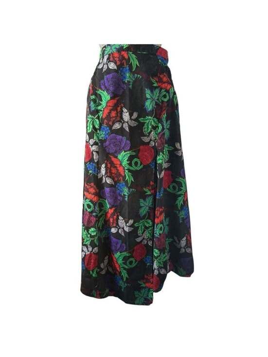 Topshop Dresses & Skirts - Tropical Summer Black Colorful Floral Black Maxi Skirt Topshop Size 6